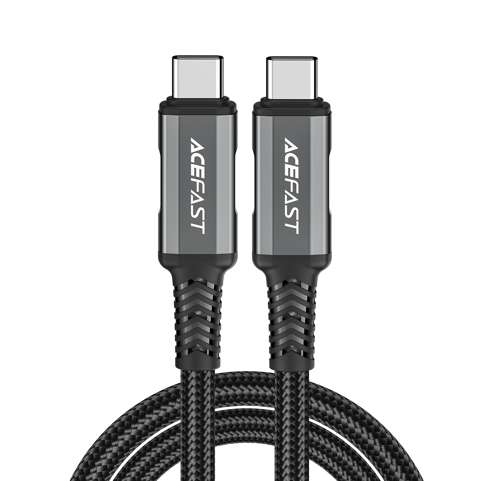 Acefast C1-09 USB-C / USB-C USB4 PD3.1 kabelis 5A 1m - pelēki melns