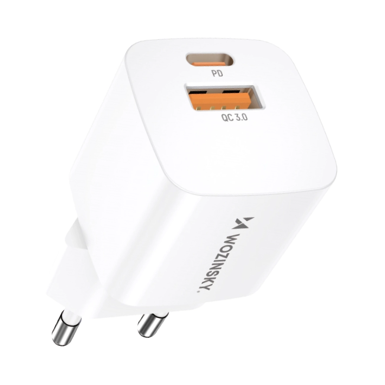 Wozinsky CMWCW 20W USB-C / USB-A sienas lādētājs - balts