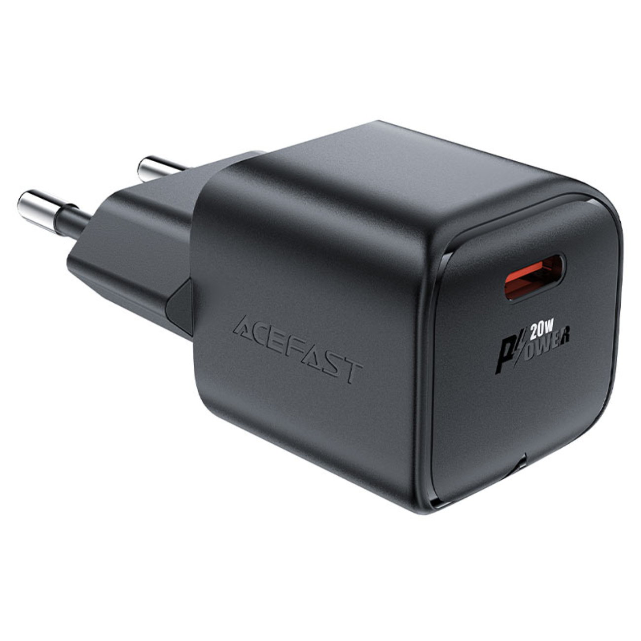 Acefast A73 Mini PD 20W GaN USB-C sienas lādētājs - melns
