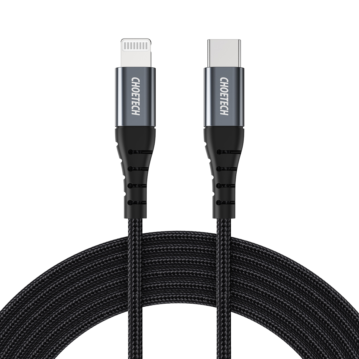 Choetech IP0039 USB-C / Lightning MFi kabelis, 1,2 m garš - melns