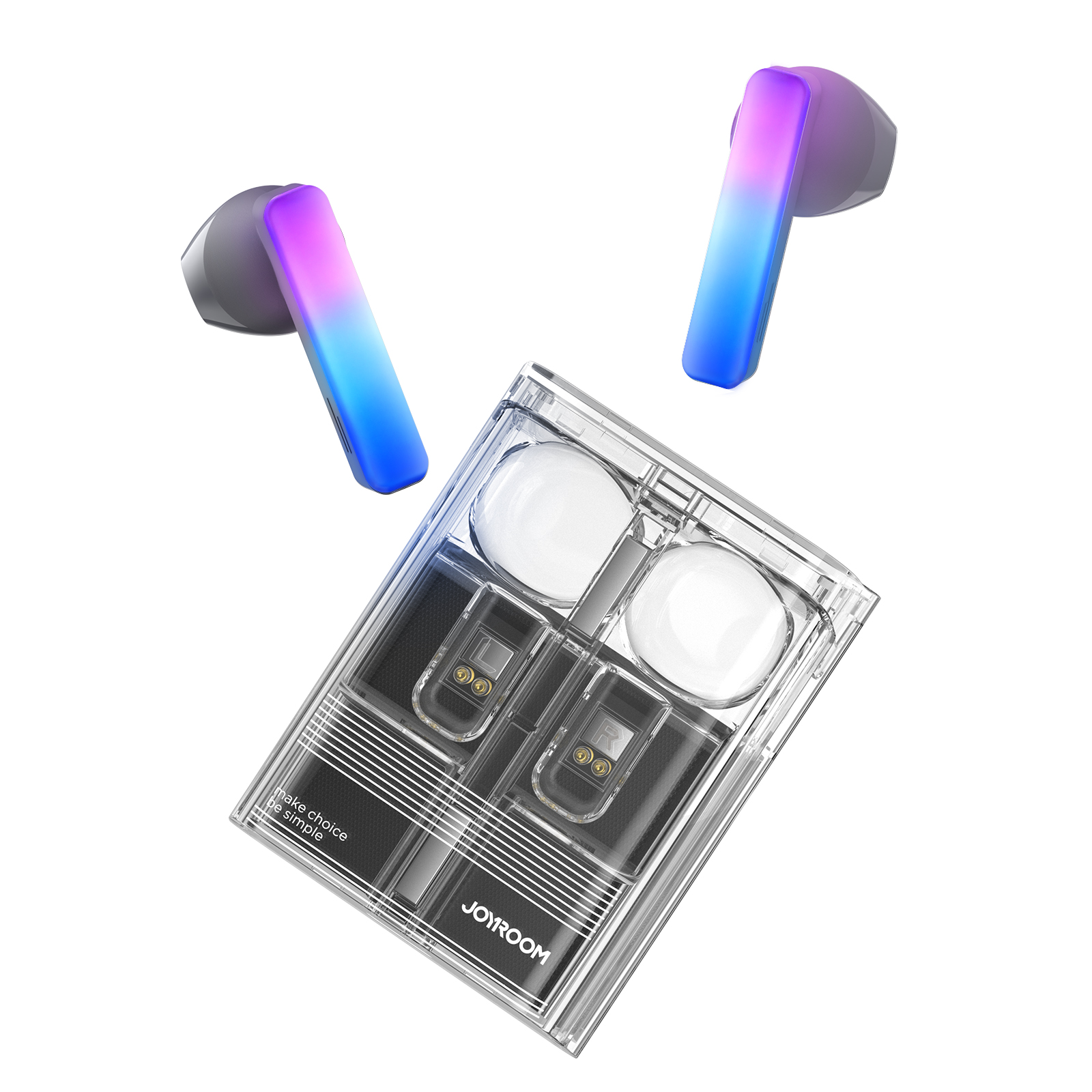 TWS Joyroom JR-TC1 IceLens Series bezvadu austiņas ar LED gaismām - melnas