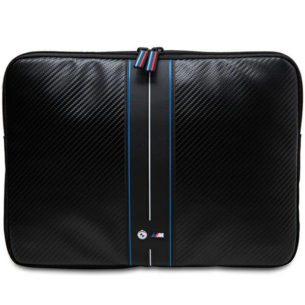 BMW Carbon & Blue Stripe apvalks 14" klēpjdatoram - melns