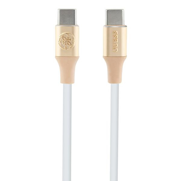 Guess Ebossed Logo USB-C / USB-C kabelis 1,5 m ar ātru uzlādi - zelta krāsā