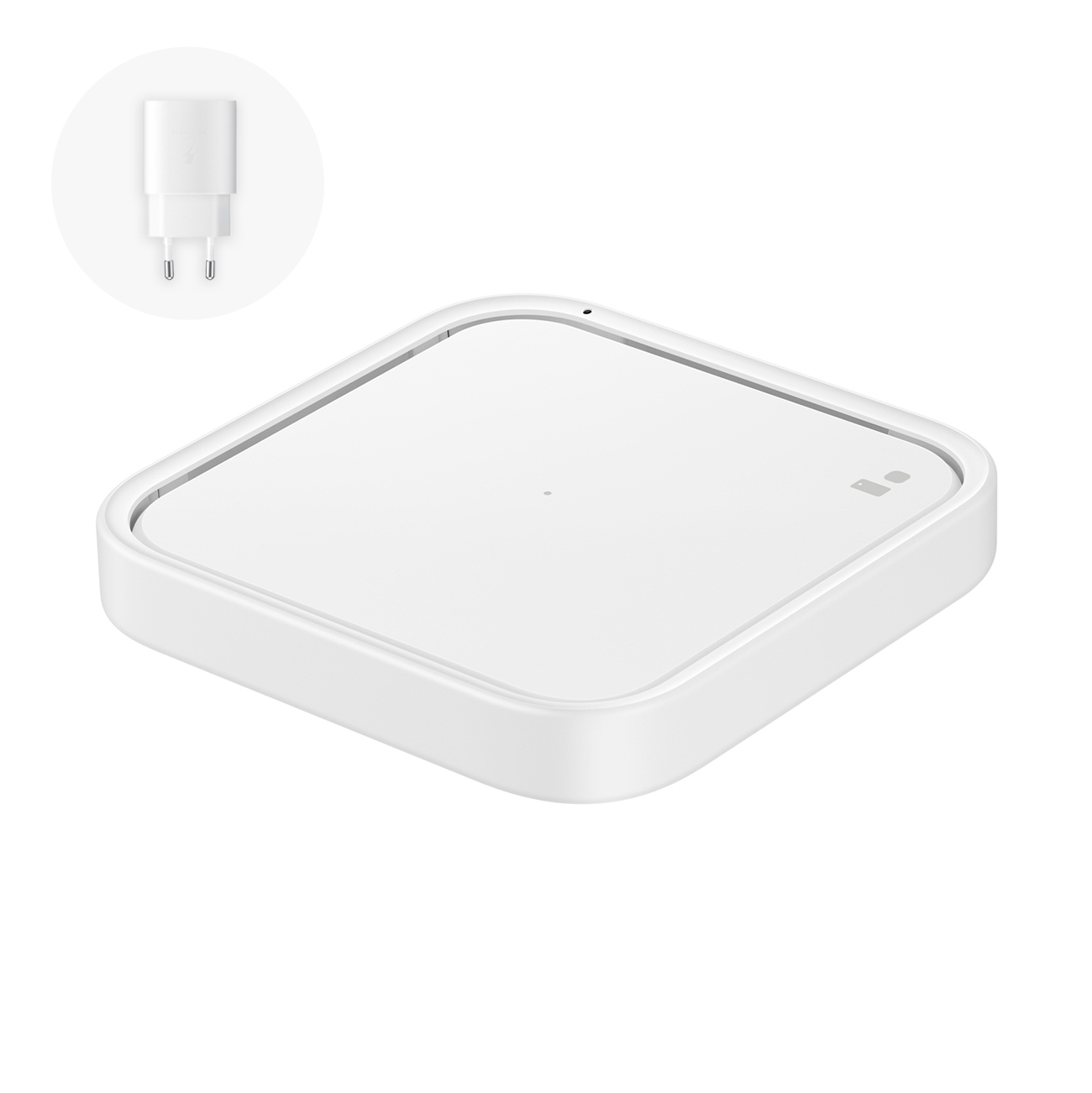 Samsung Wireless Charger Pad EP-P2400TWEGEU 15W indukcijas lādētājs - balts + tīkla lādētājs