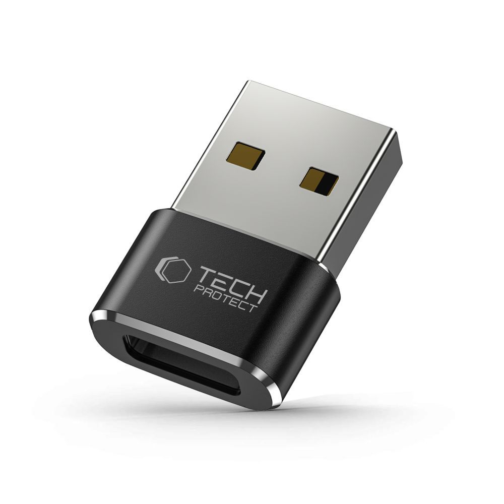 Tech-Protect UltraBoost USB-A (spraudnis) / USB-C (ligzda) adapteris - melns