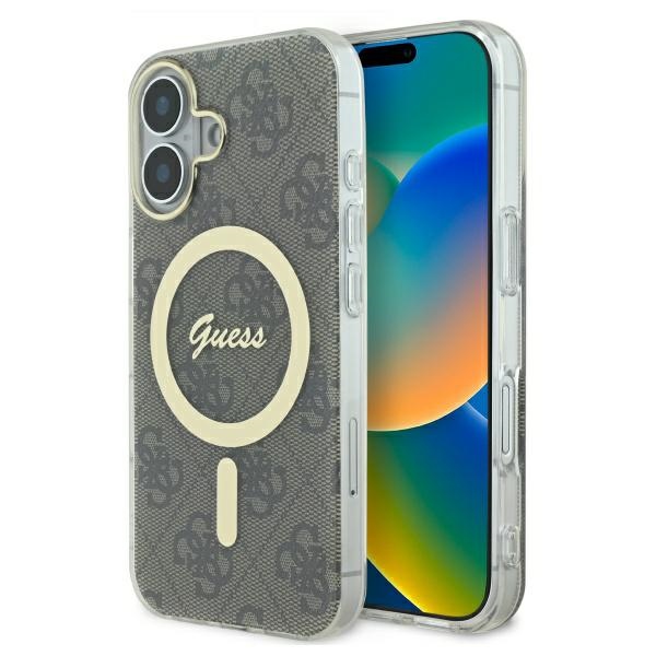 Guess IML 4G MagSafe futrālis iPhone 16 Plus - Brūns