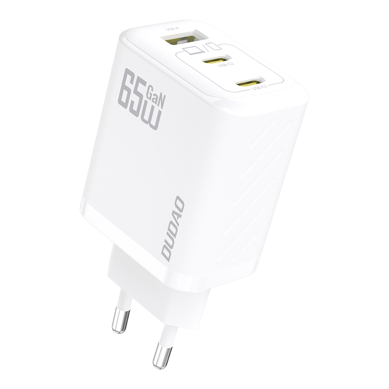 Dudao A29 65W GaN sienas lādētājs 2 x USB-C + 1 x USB-A - balts
