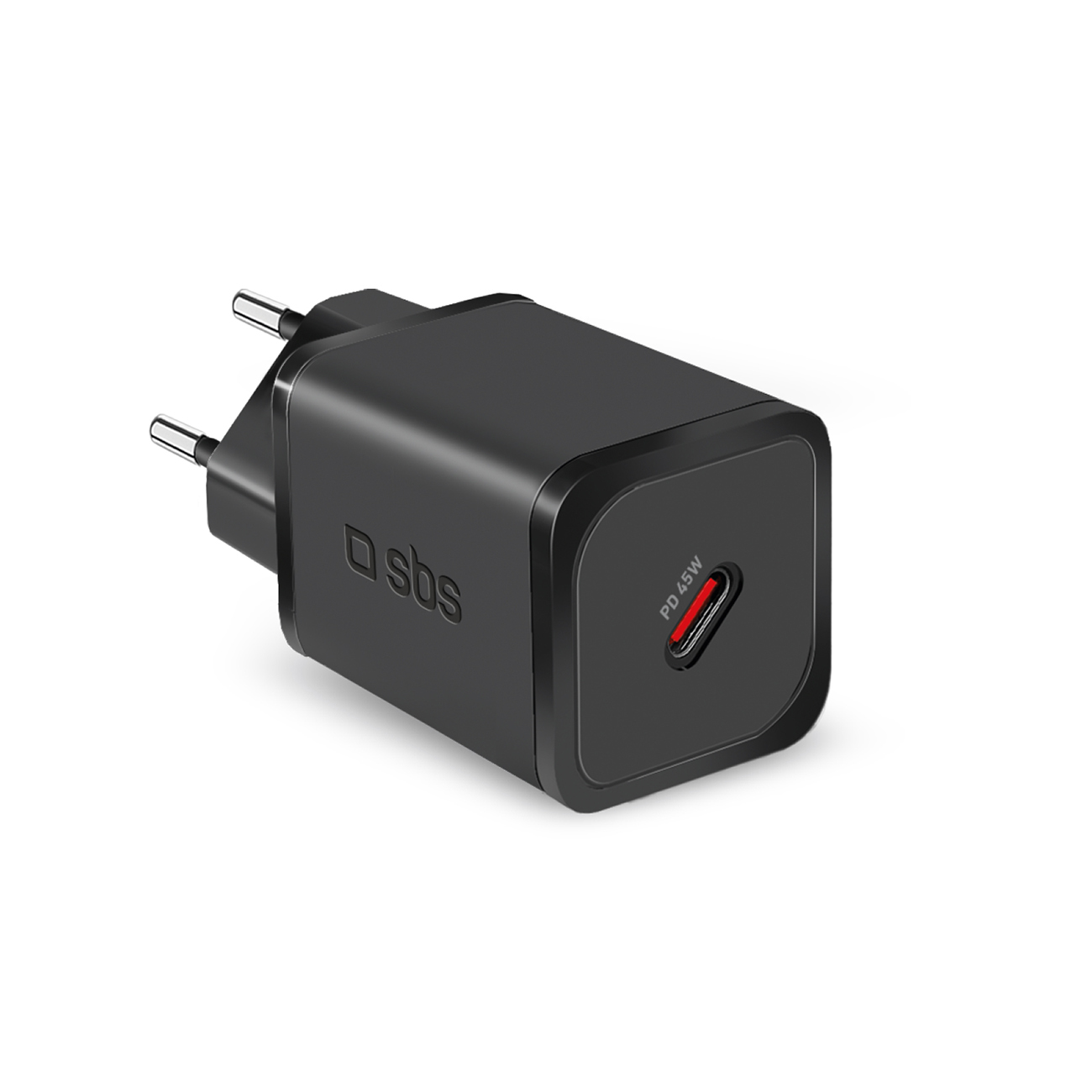 SBS TETRGAN1C45W 45W GaN USB-C sienas lādētājs ar Power Delivery - melns