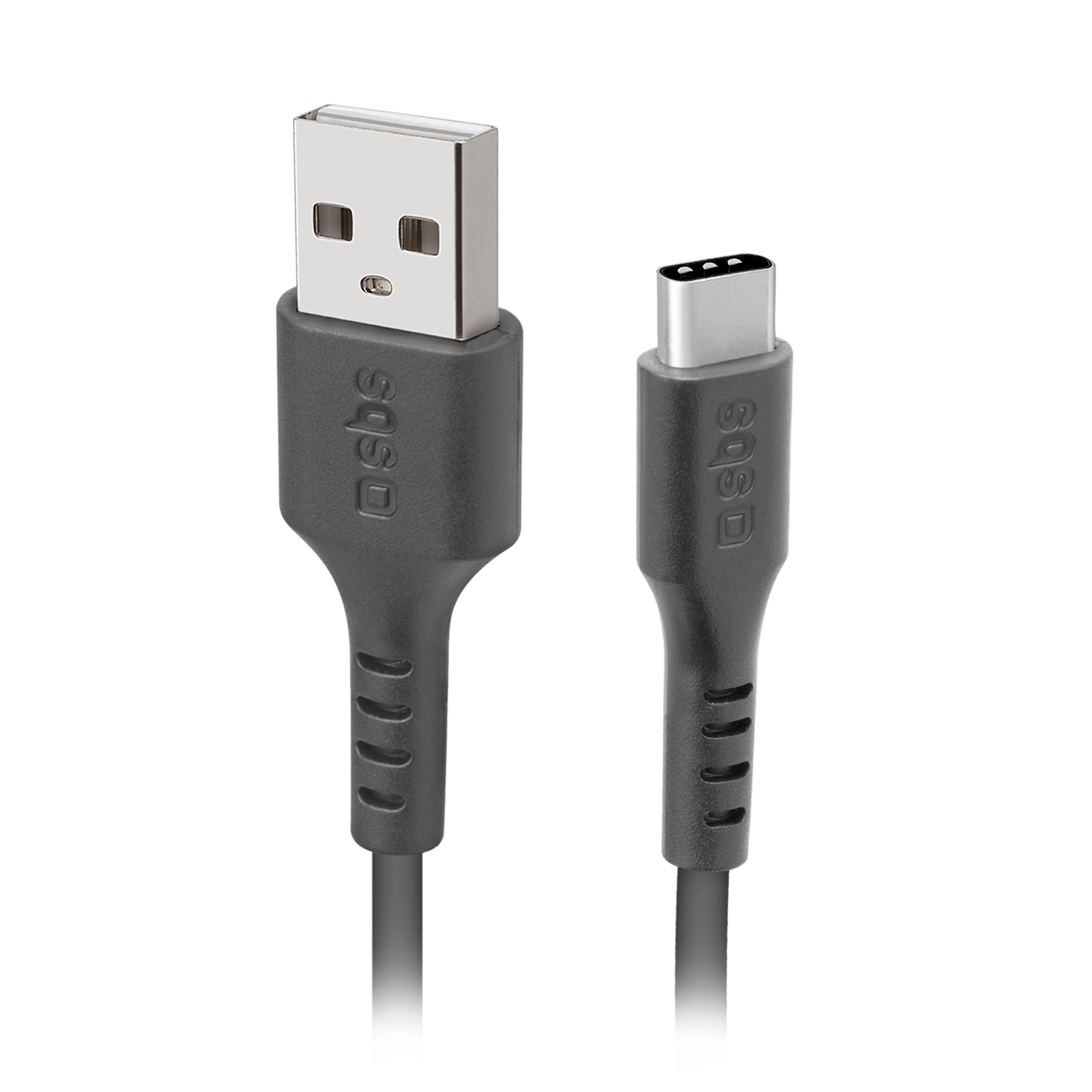 SBS TECABLETYC1KPOS USB-A - USB-C kabelis 1m - melns
