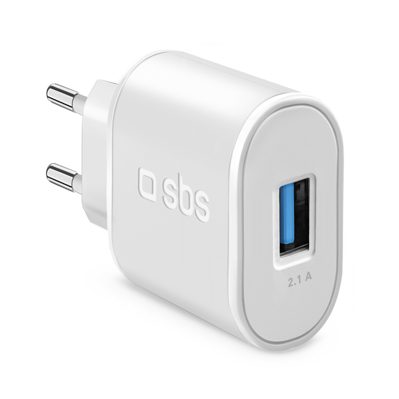 SBS TETR1USB2AWFAST 10W USB-A sienas lādētājs - balts