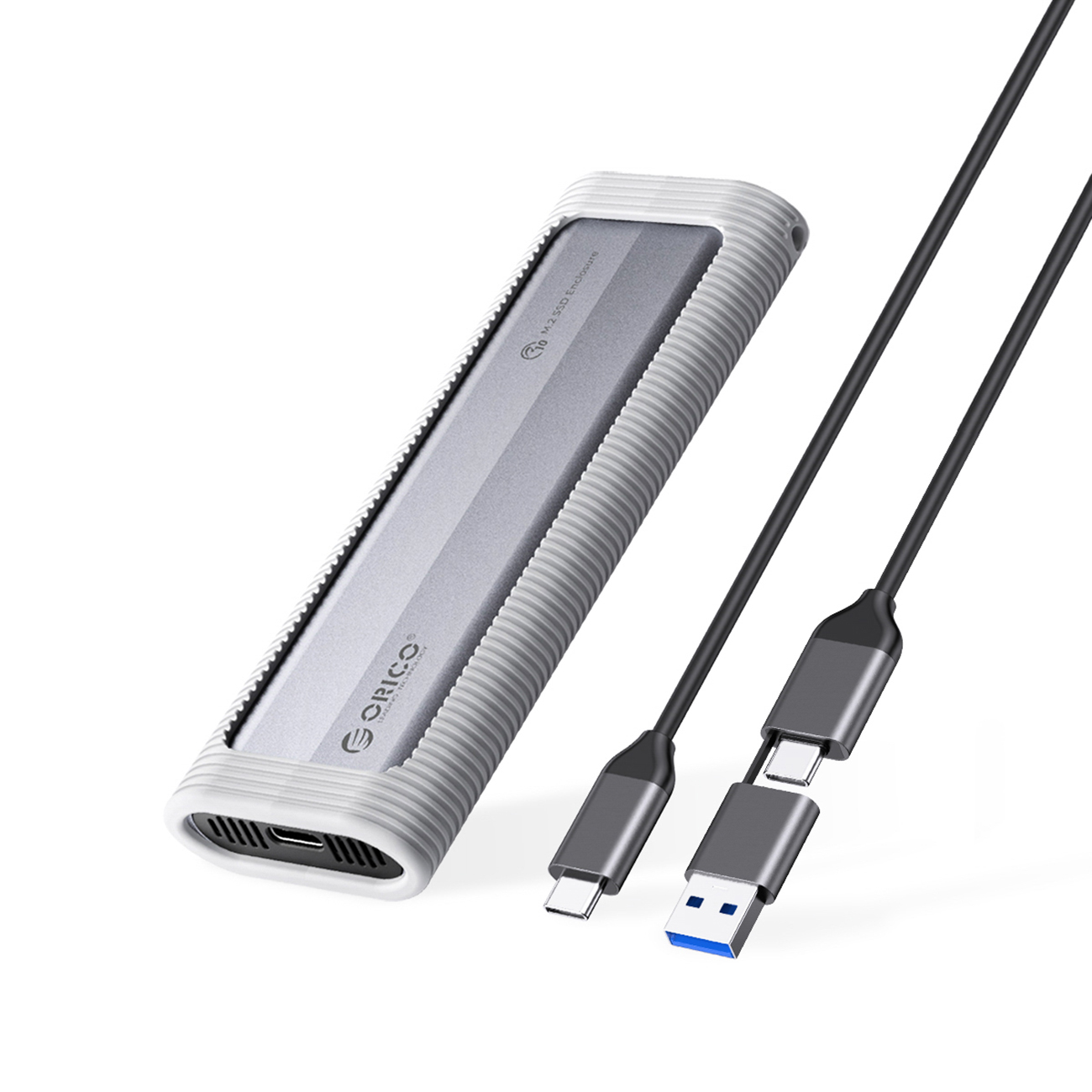 Orico AXM2-G2-V1 M.2 NVME USB-C/USB-A uz USB-C 10Gb/s disku ierīce - pelēka