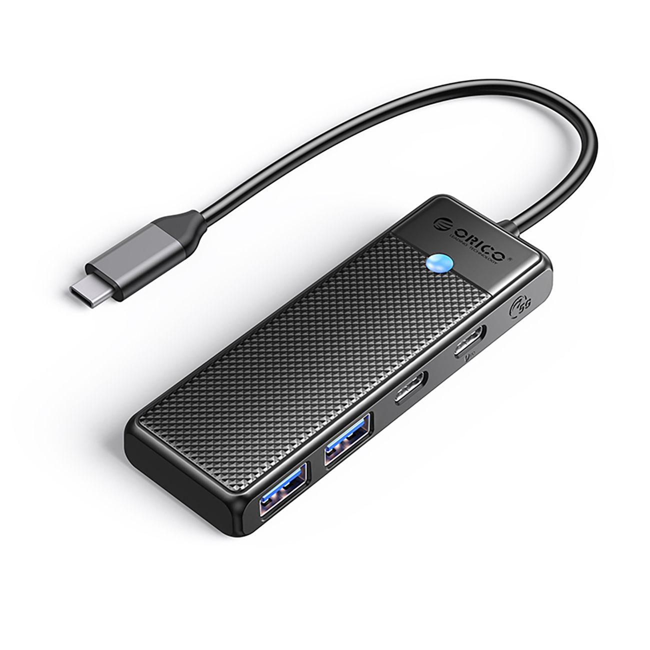 Hub USB-C Orico PAPW2AC-C3 dokstacija 2x USB-A 3.0 + 2x USB-C 3.0 - melna