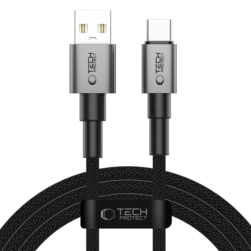Tech-Protect UltraBoost DNA USB-A / USB-C kabelis 15W/3A 200cm - pelēks