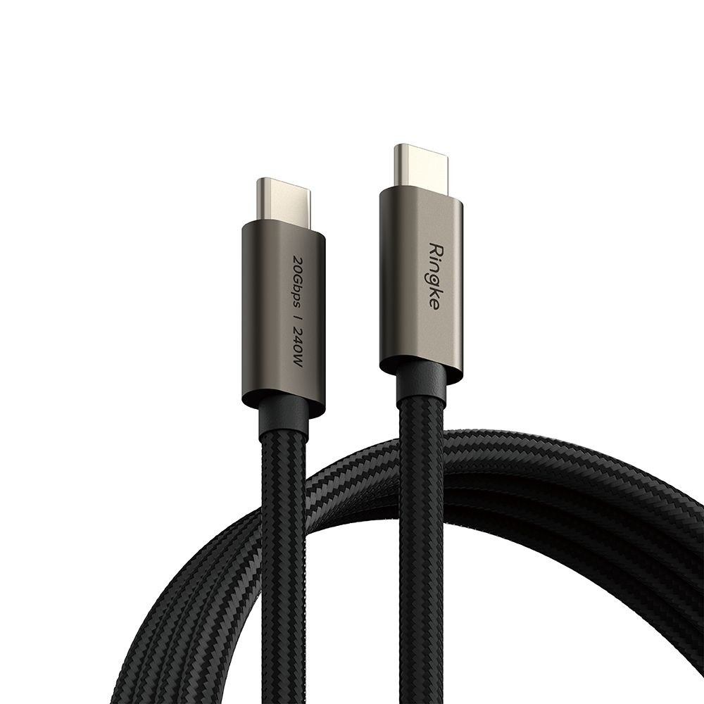 Ringke USB-C 3.2 Gen. PD240W kabelis 100 cm - melns