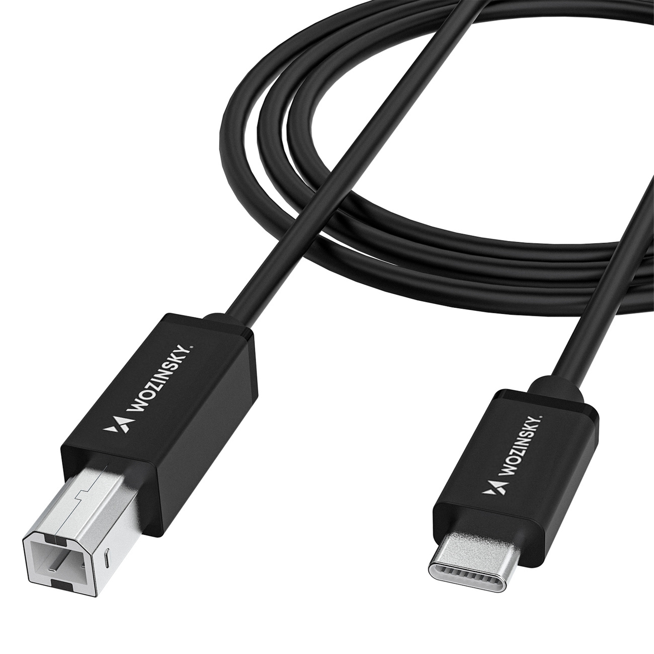Wozinsky WKDDY1S USB-B - USB-C kabelis 1m - melns