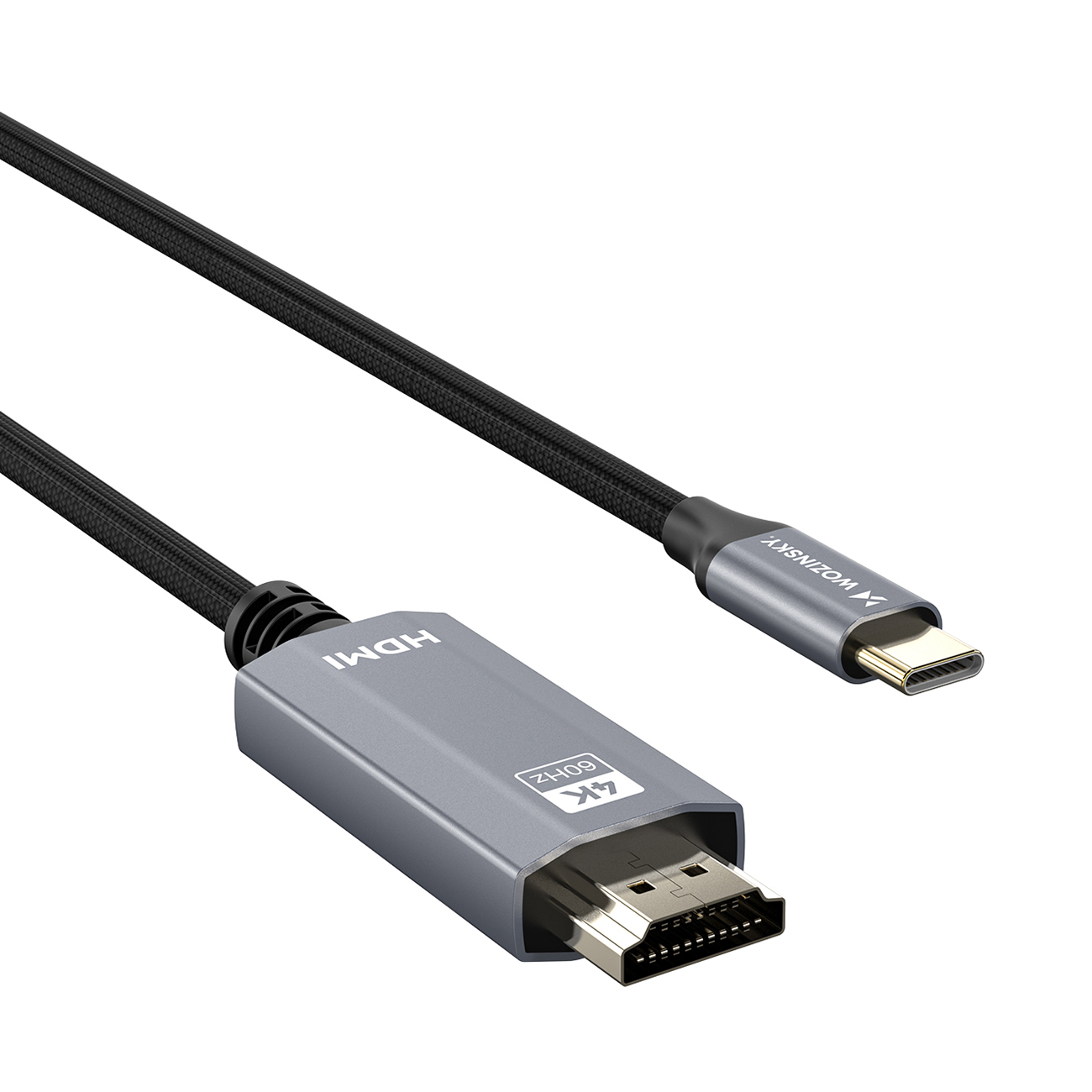 Wozinsky WCCH-01 USB-C - HDMI 4K 60Hz kabelis 1.8 m - melns