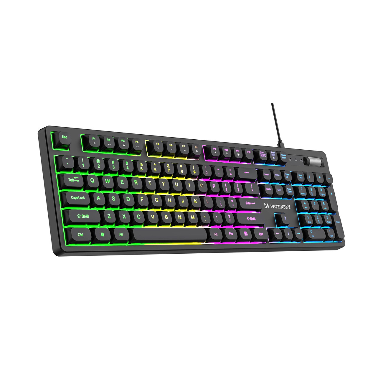 Wozinsky WKG-200 RGB membrānas spēļu tastatūra ar ritināšanas riteni - melna