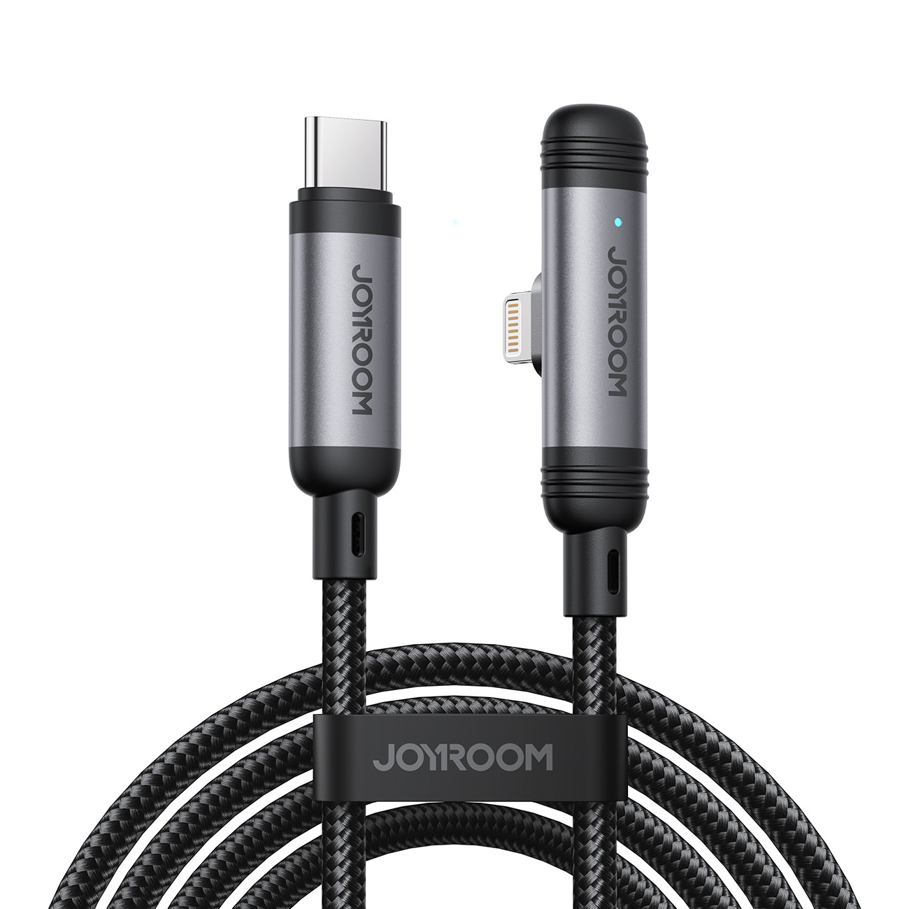 Joyroom S-A56 EnjoyX sērijas 90° USB-C - Lightning kabelis 30W 1.2m - melns