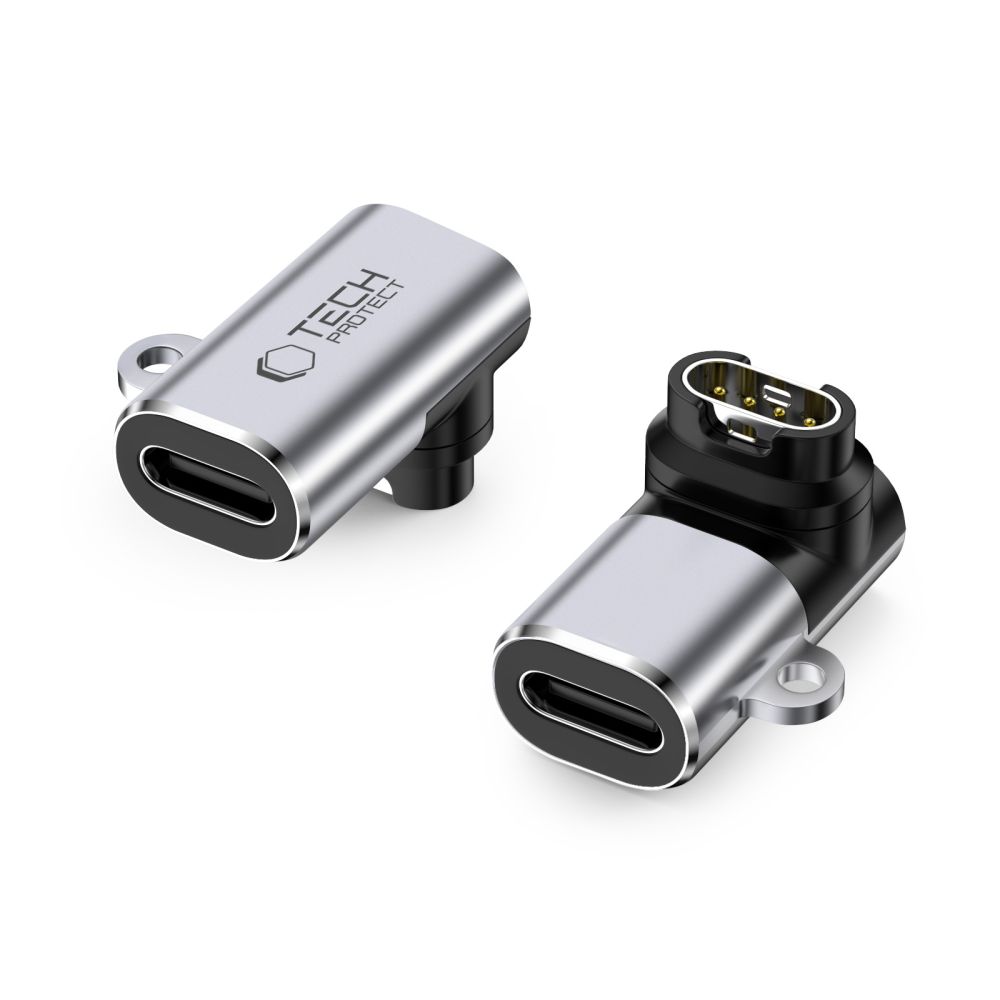 Tech-Protect Ultraboost USB-C leņķa adapteris Garmin pulkstenim - pelēks