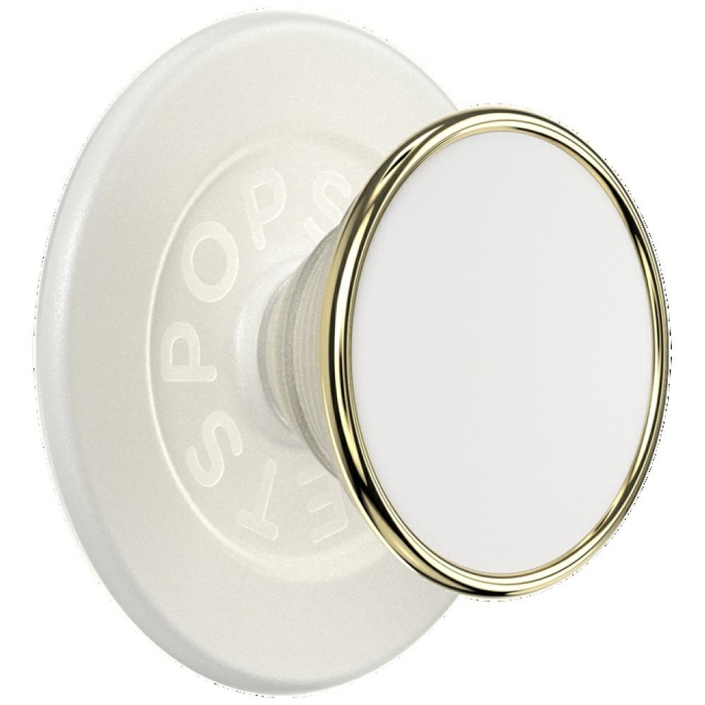 Popsockets Round Luxe Coconut Creme emaljas MagSafe turētājs un tālruņa statīvs