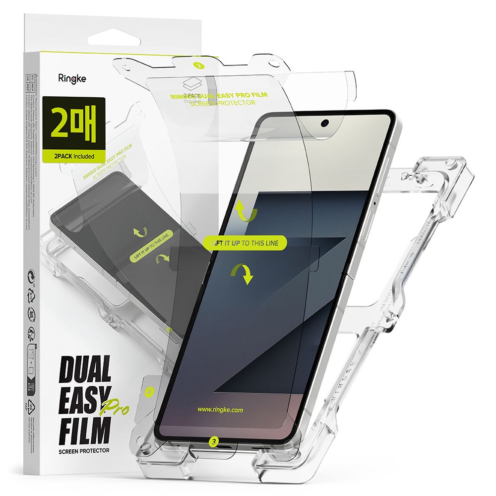 Ringke Dual Easy Pro 2 daļu aizsargplēve Samsung Galaxy Z Flip 7 – caurspīdīga