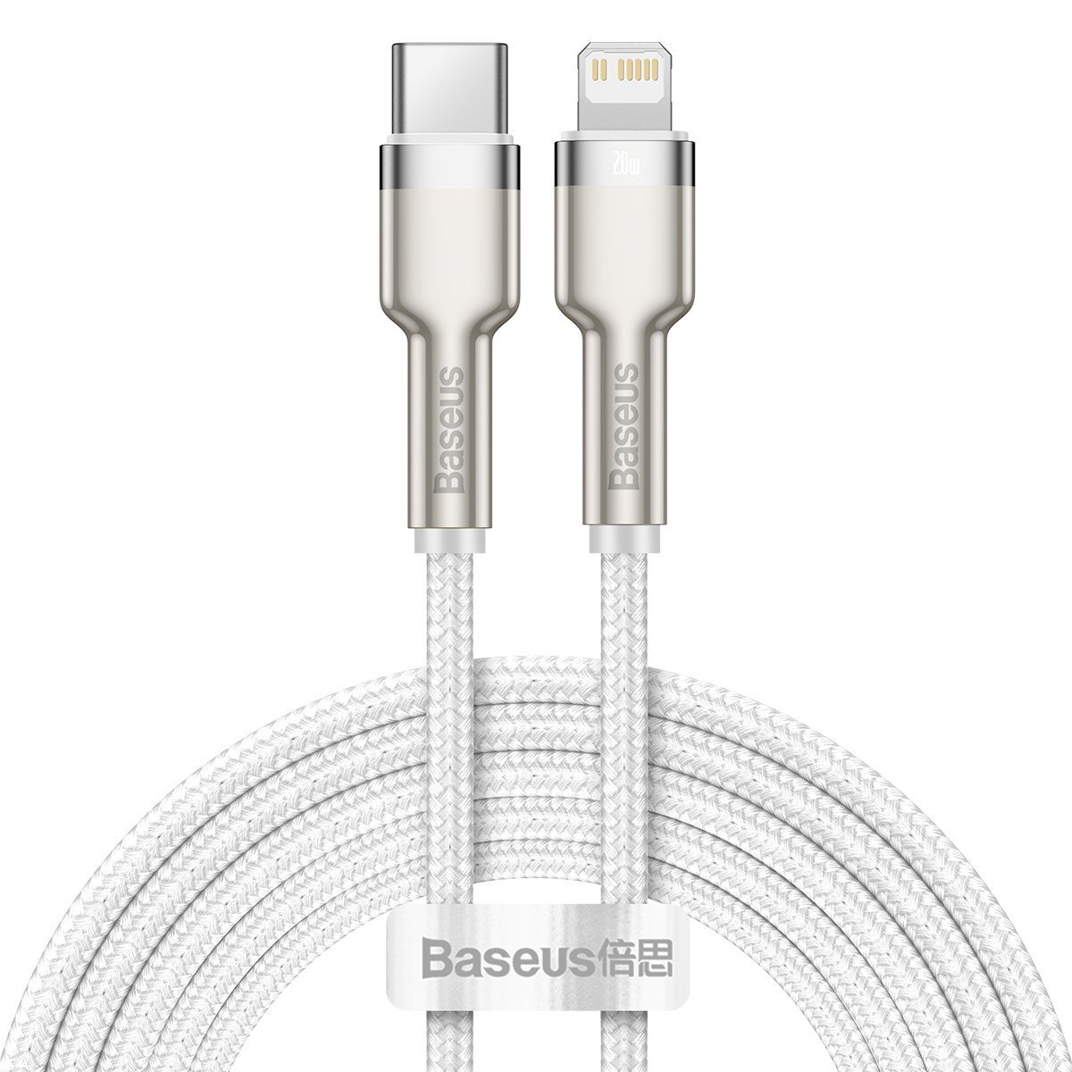 USB-C kabelis Lightning ierīcēm Baseus Cafule, PD, 20W, 2m (balts)