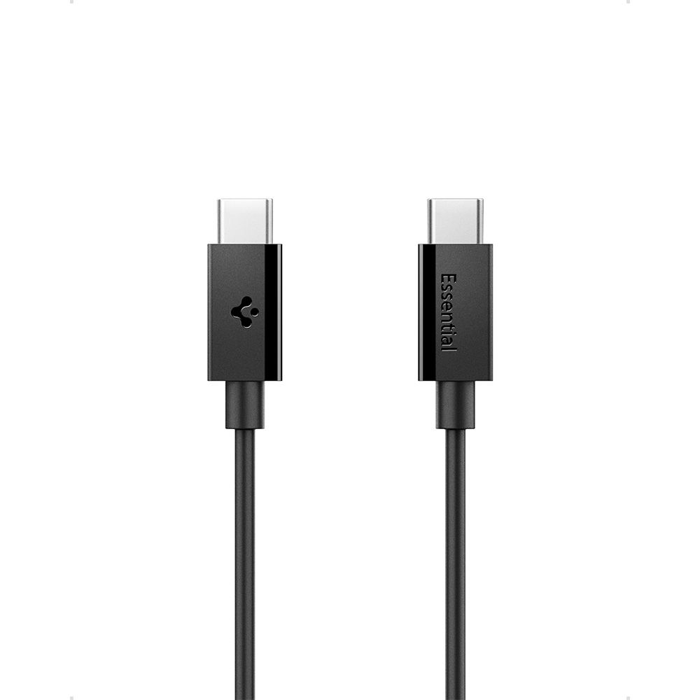 Spigen EB6020CC 60W kabelis + USB-C / USB-C kabelis 200 cm - melns