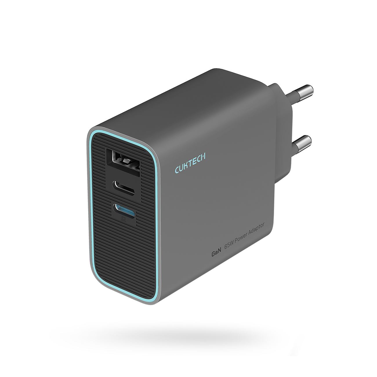 Cuktech CUKAD653EUGR 65W GaN sienas lādētājs 2 x USB-C 1 x USB-A - pelēks