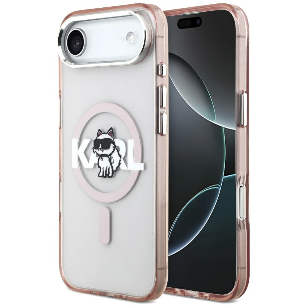 Karl Lagerfeld IML Choupette Sketch Logo MagSafe viedtālruņa apvalks iPhone 17 Air - rozā