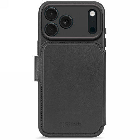 Decoded ādas noņemams makveida MagSafe viedtālruņa apvalks iPhone 17 Pro Max - melns