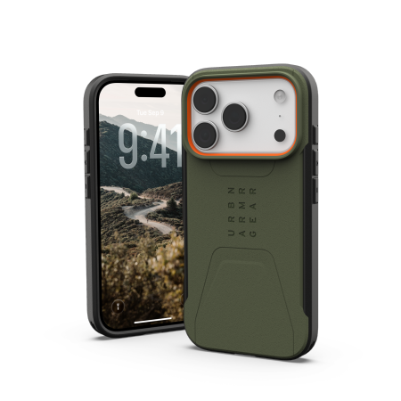 UAG Civilian MagSafe maciņš iPhone 17 Pro - olive and oranžs