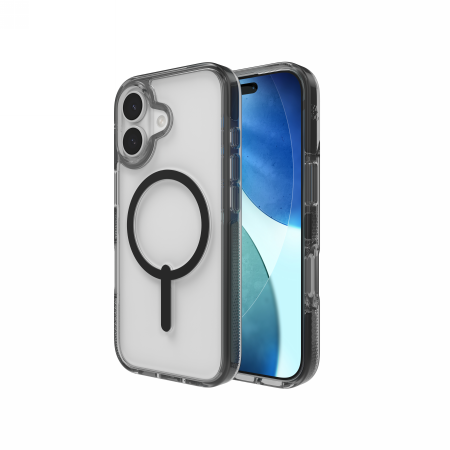 ZAGG Santa Cruz Snap Magnētiskais viedtālruņa apvalks iPhone 17 – caurspīdīgs melns