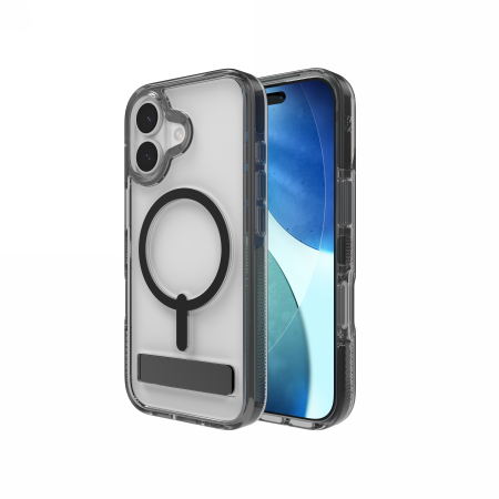 ZAGG Santa Cruz Snap KS MagSafe Maciņš with Stand iPhone 17 - Clear and Melns