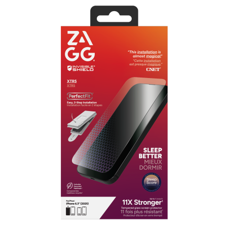 ZAGG Invisibleshield Glass XTR5 screen protector with graphene and zils light filter iPhone 17