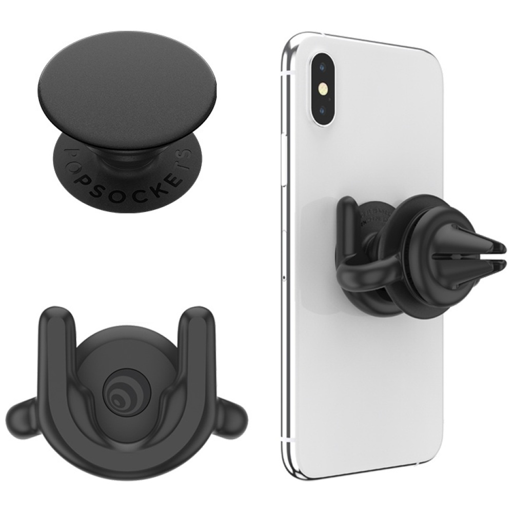 Popsockets Car Vent 2 + PopGrip turētājs - Melns