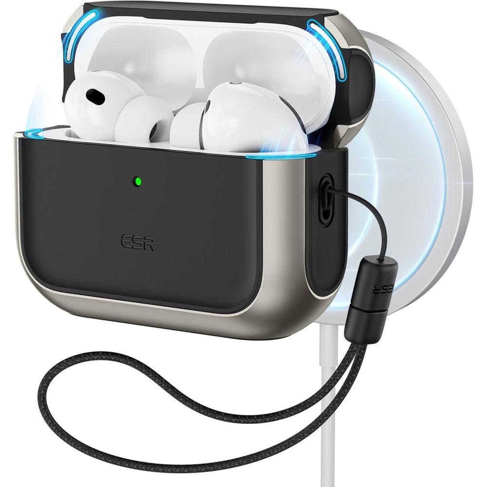 ESR Orbit HaloLock MagSafe maciņš AirPods Pro 3 pelēks un melns