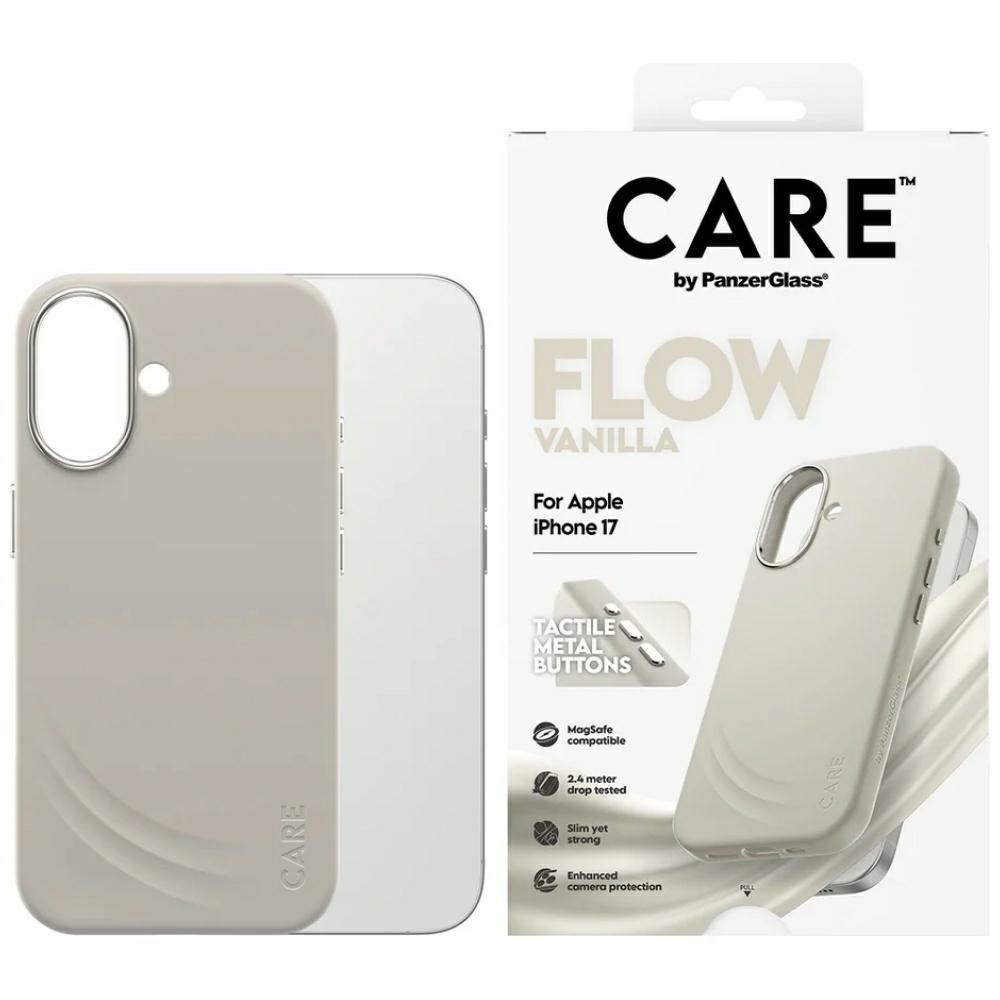 CARE by PanzerGlass FLOW MagSafe futrālis iPhone 17 - Bēšs