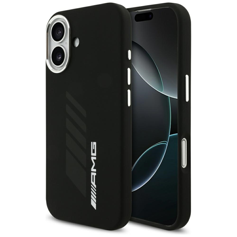 AMG silikona Oversize Rhombs MagSafe apvalks iPhone 17 - melns