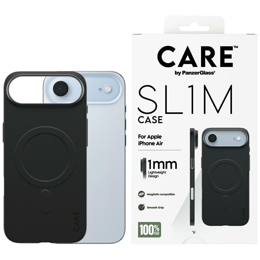 CARE by PanzerGlass SL1M MagSafe macins iPhone Air - melns