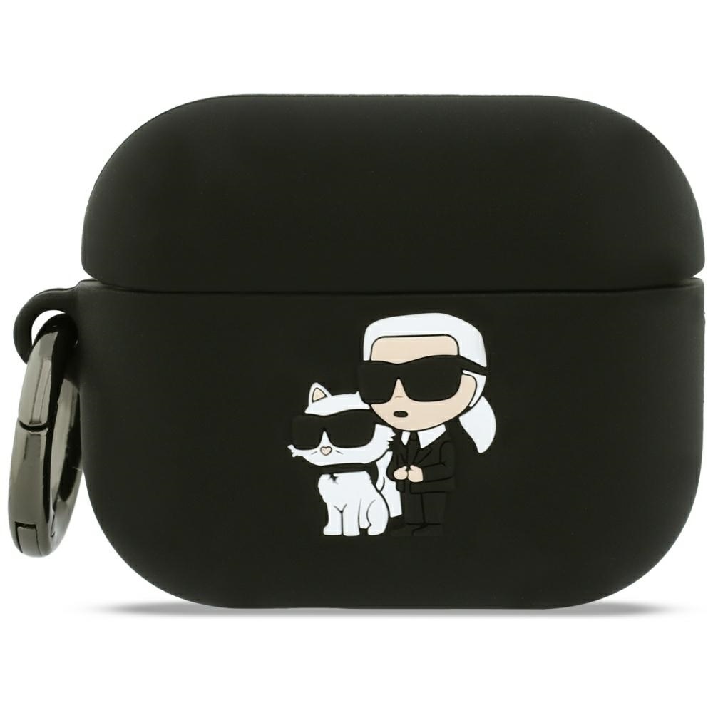 Karl Lagerfeld Silicone Karl & Chaupette Head 3D macins AirPods Pro 3 - melns