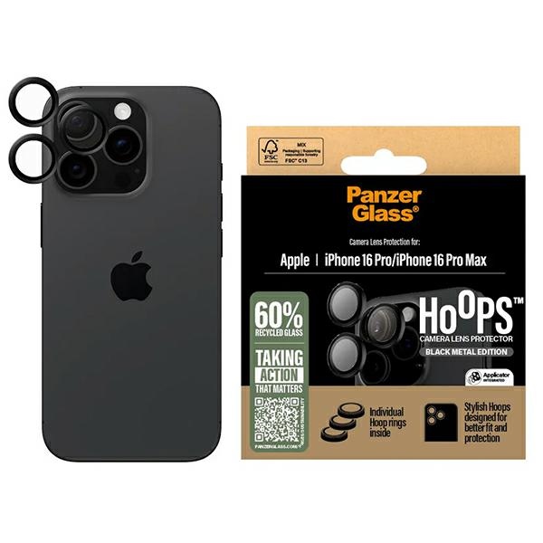 PanzerGlass Hoops Lens Protector iPhone 16 Pro / 16 Pro Max - melns