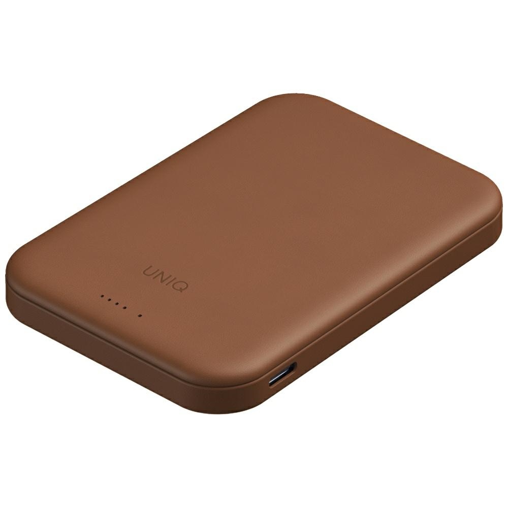 Uniq Lyden Lexa magnetisks 5000mAh PD USB-C MagSafe portatvais ladetajs - bruns