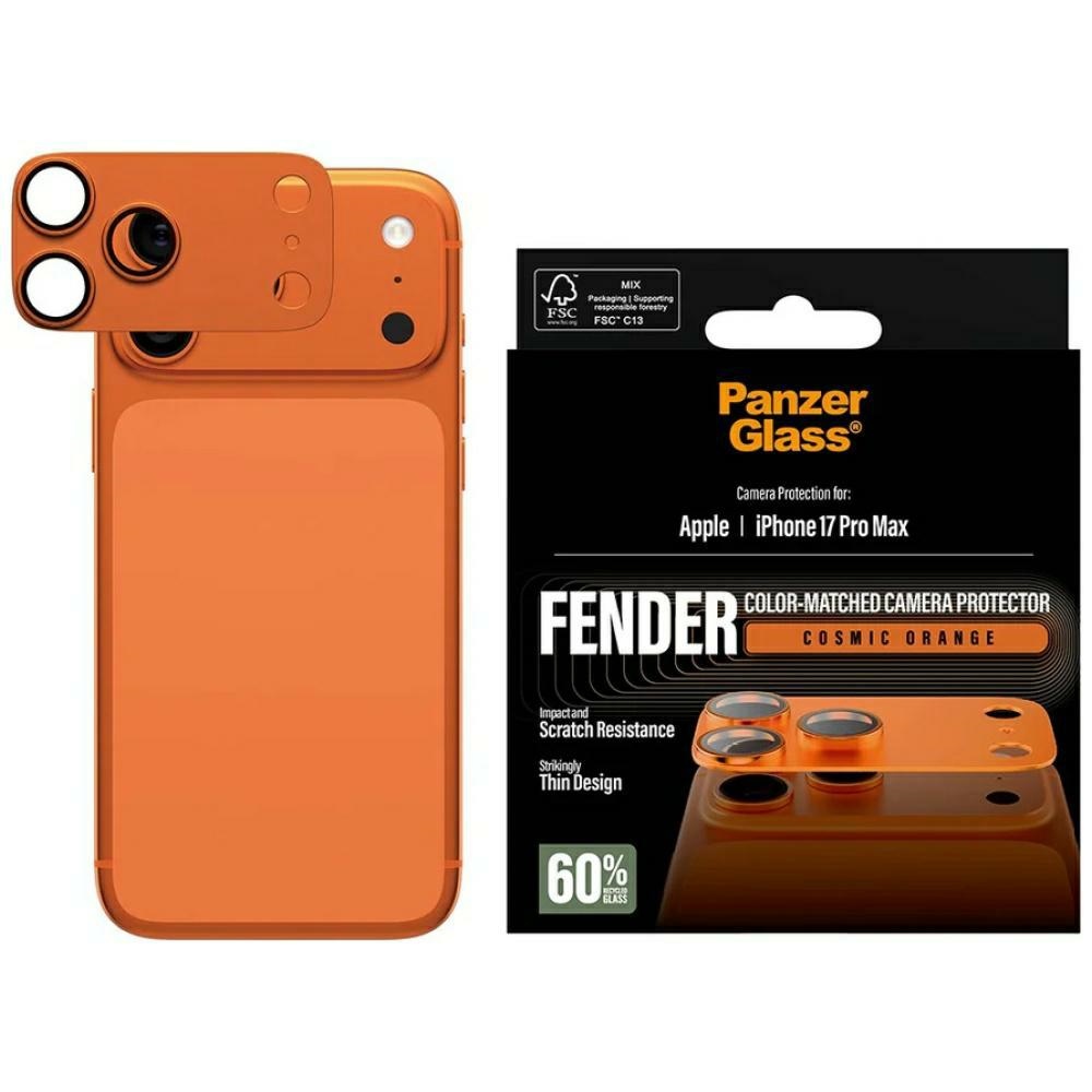 PanzerGlass Fender kameras aizsargrudits stikls iPhone 17 Pro Max - oranzs