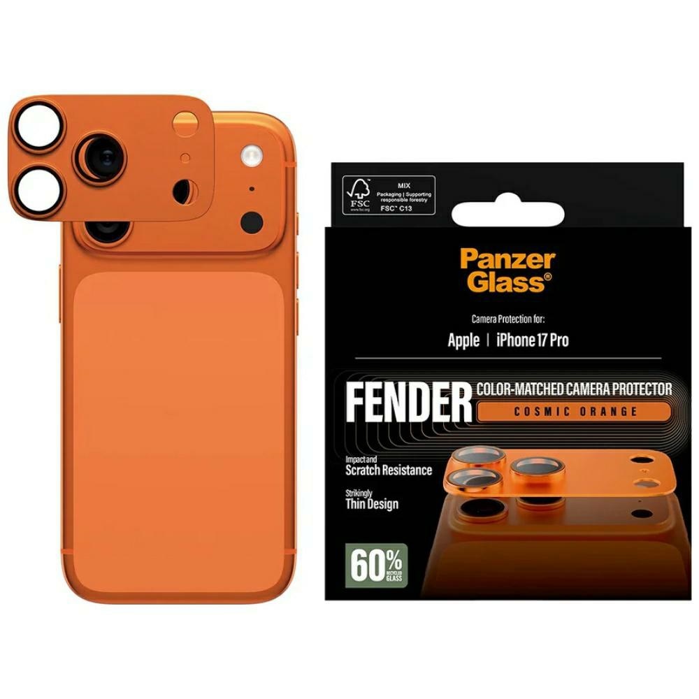 PanzerGlass Fender kameras aizsargrudits stikls iPhone 17 Pro - oranzs