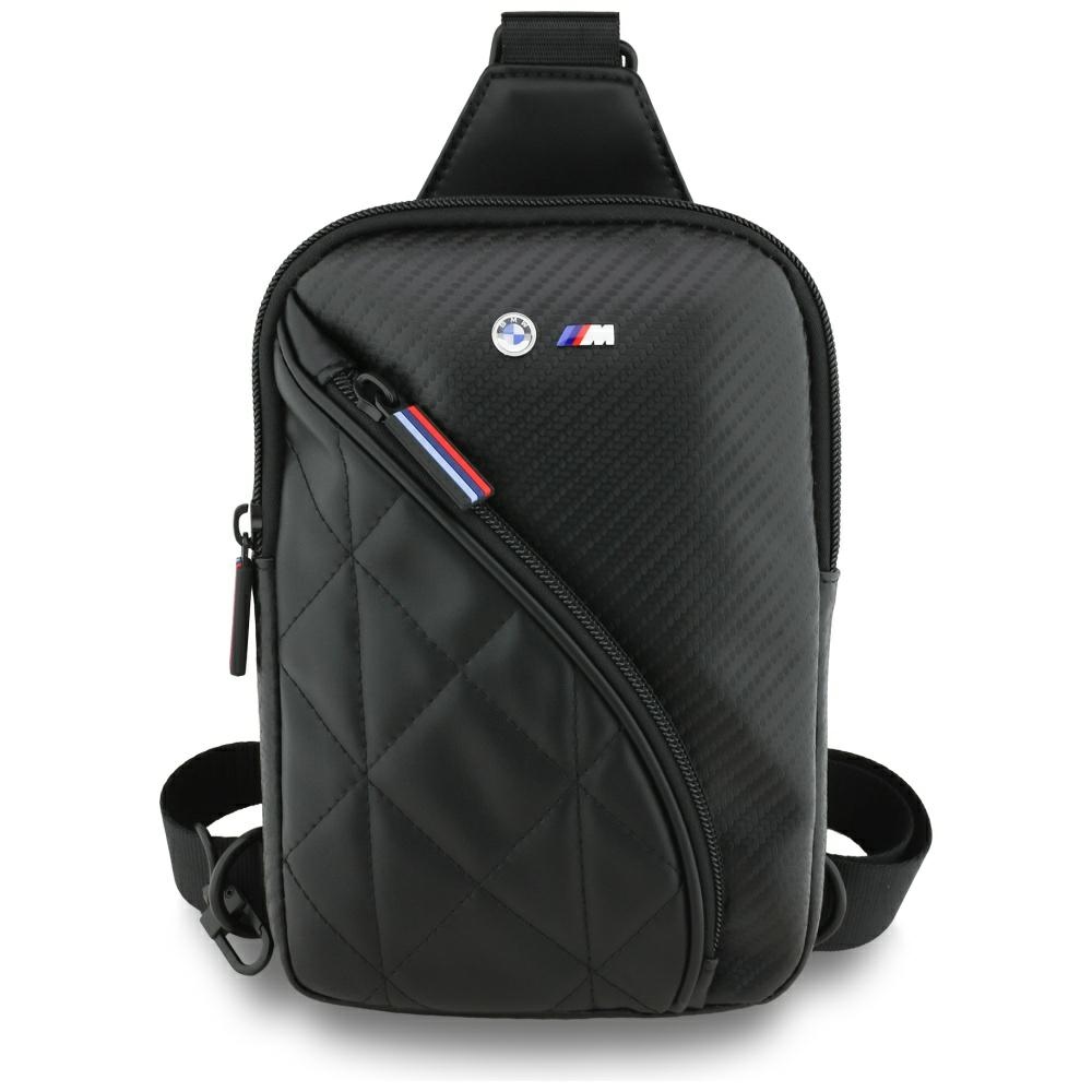BMW Carbon Pocket & Metal Logo krustvidu telefona soma - melns