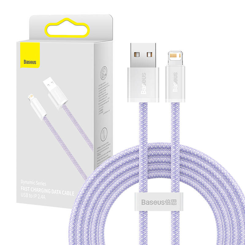Baseus Dynamic kabelis USB uz Lightning, 2.4A, 2m (violets)