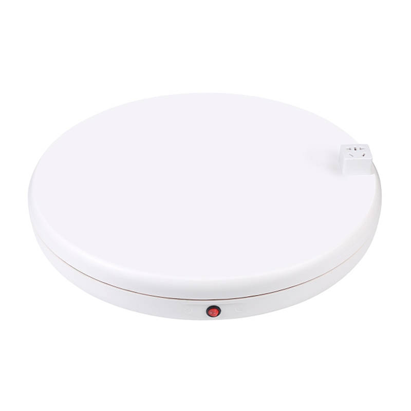 Rotējošais displeja statīvs Puluz ar barošanas kontaktligzdu 45 cm (balts)