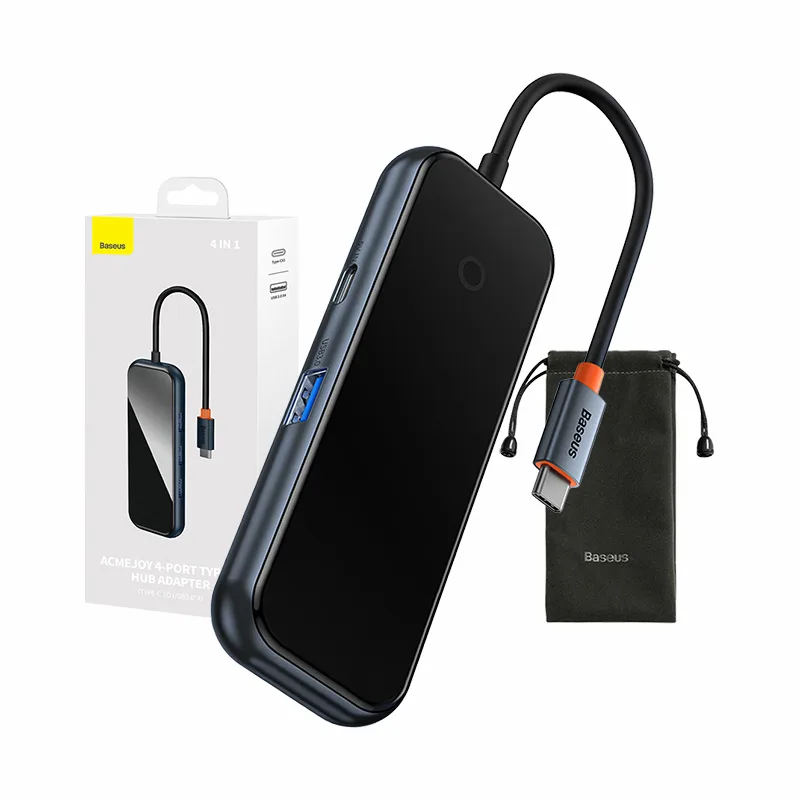 Adapteris 4in1 Baseus Hub USB-C uz 4xUSB 3.0 (tumši pelēks)