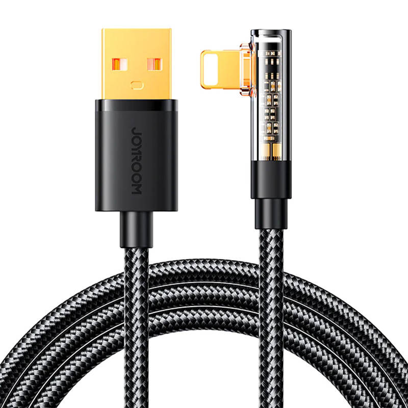 Kabeļa leņķis ar USB-A / Lightning / 1,2 m Joyroom S-UL012A6 (melns)