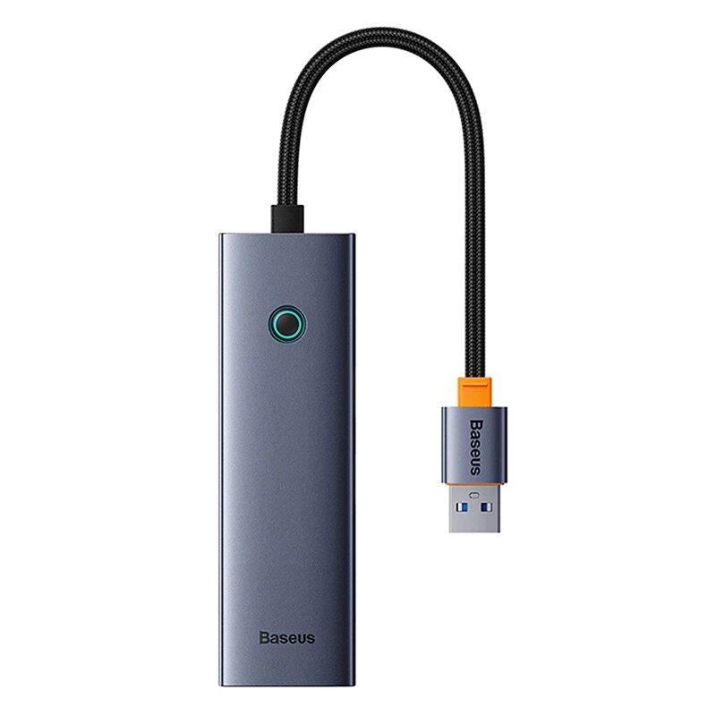 4in1 Hub Baseus UltraJoy USB-A uz 4xUSB 3.0 (kosmiskais pelēks)